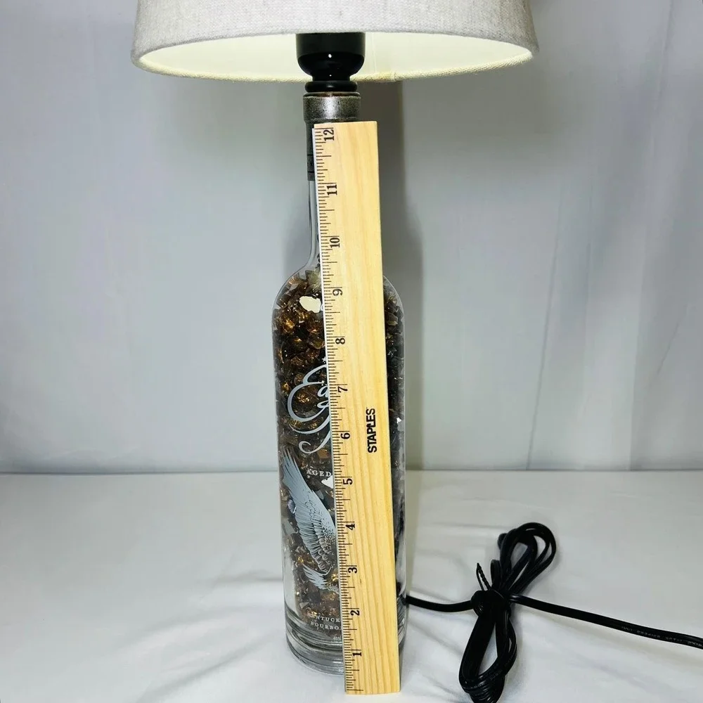 Eagle Rare Bourbon Bottle Lamp Custom 10 Year Whiskey Upcycled Table Light 19in